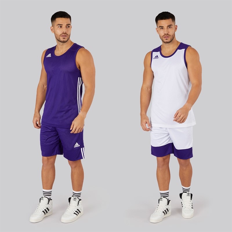 adidas Mens 3G Speed Reversible Basketball Jersey Collegiate Purple/White - Image 3