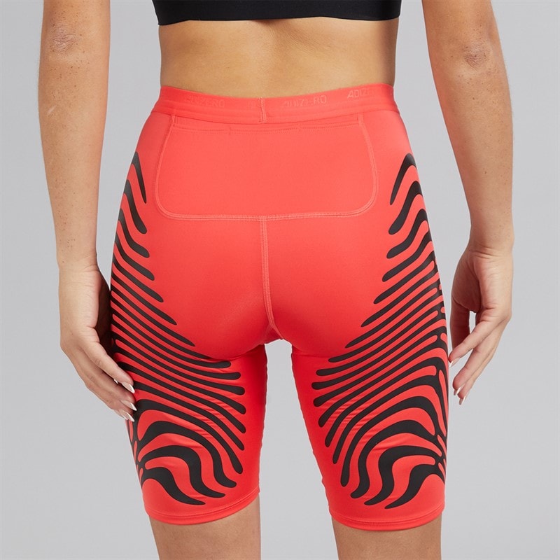 adidas Womens Adizero Responsive Control Running Tight Short Leggings Semi Lucid Red/Black - Image 3