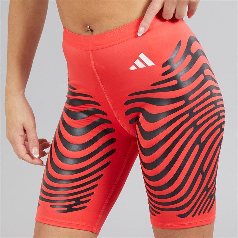 adidas Womens Adizero Responsive Control Running Tight Short Leggings Semi Lucid Red/Black - Image 5
