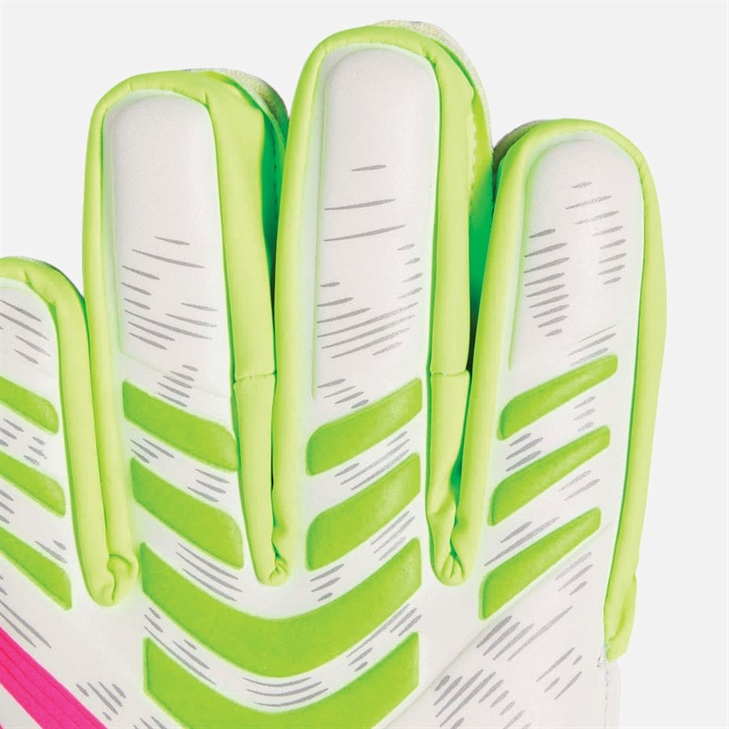 adidas Junior Predator Match Finger Save Goalkeeper Gloves Lucid Lemon/White/Lucid Pink - Image 2