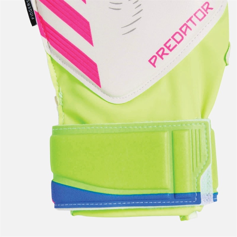 adidas Junior Predator Match Finger Save Goalkeeper Gloves Lucid Lemon/White/Lucid Pink - Image 3