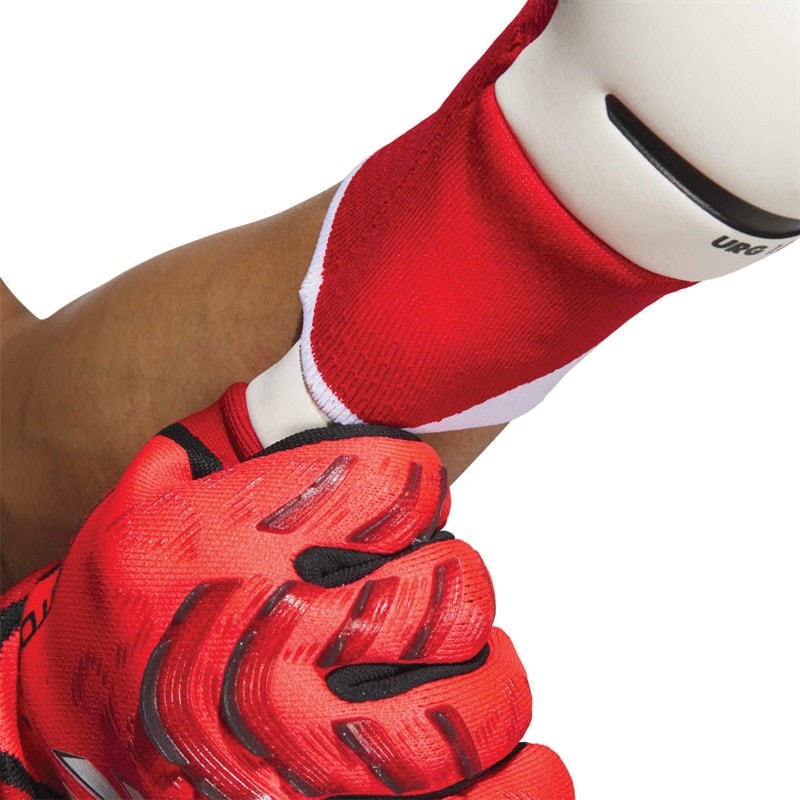 adidas Mens Predator 25 Pro Promo Goalkeeper Gloves Lucid Red/Black/Pure Ruby - Image 2