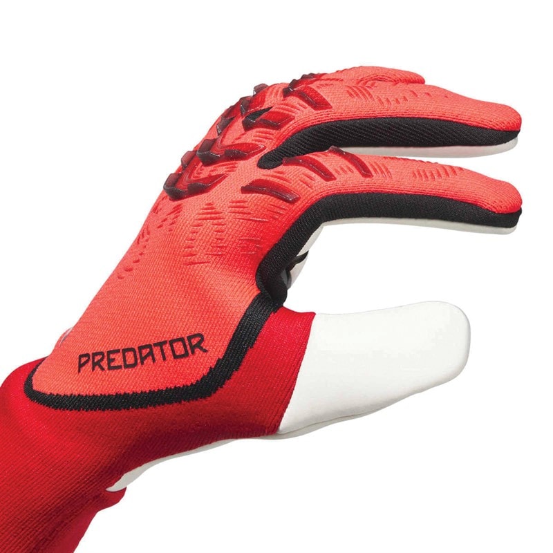 adidas Mens Predator 25 Pro Promo Goalkeeper Gloves Lucid Red/Black/Pure Ruby - Image 3