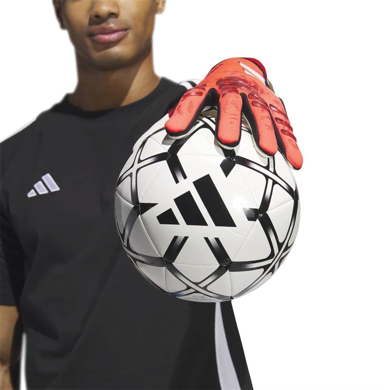 adidas Mens Predator 25 Pro Promo Goalkeeper Gloves Lucid Red/Black/Pure Ruby - Image 5