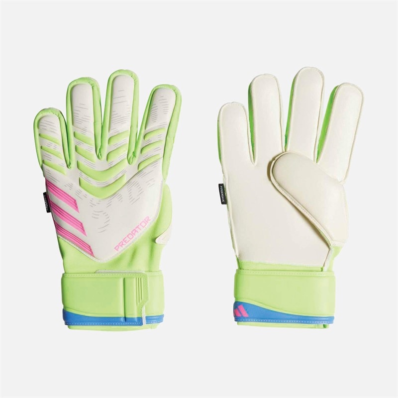 adidas Mens Predator Match Finger Save Goalkeeper Gloves White/Lucid Lemon/Lucid Pink