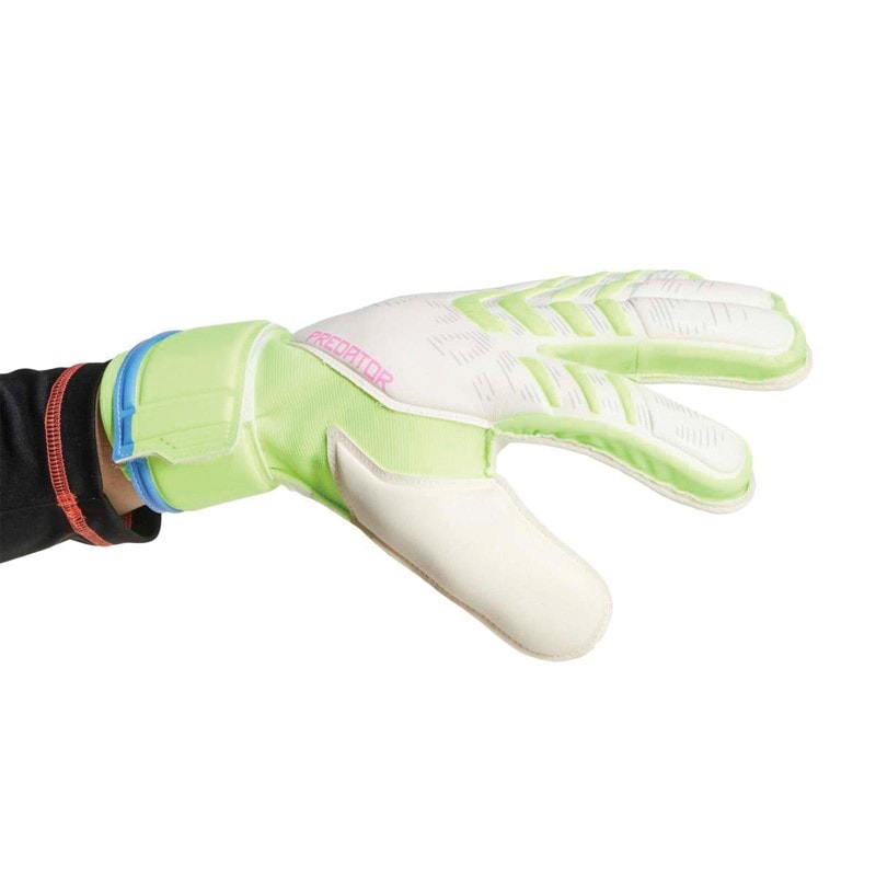 adidas Mens Predator Match Finger Save Goalkeeper Gloves White/Lucid Lemon/Lucid Pink - Image 2