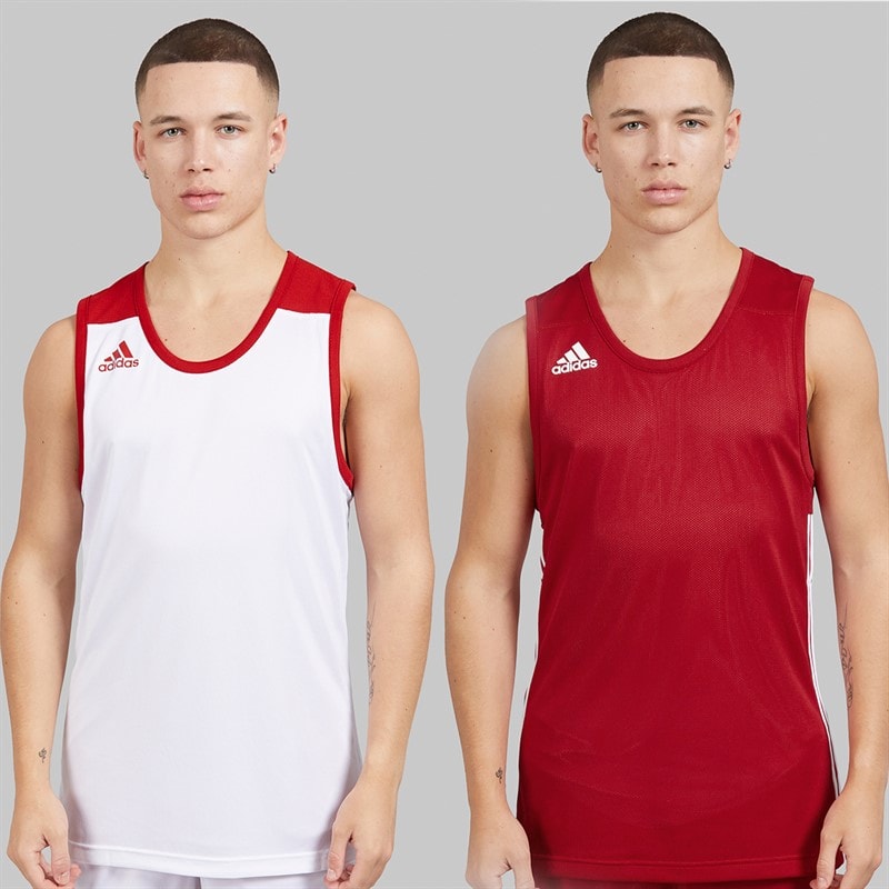 adidas Mens 3G Speed Reversible Basketball Jersey Power Red/White