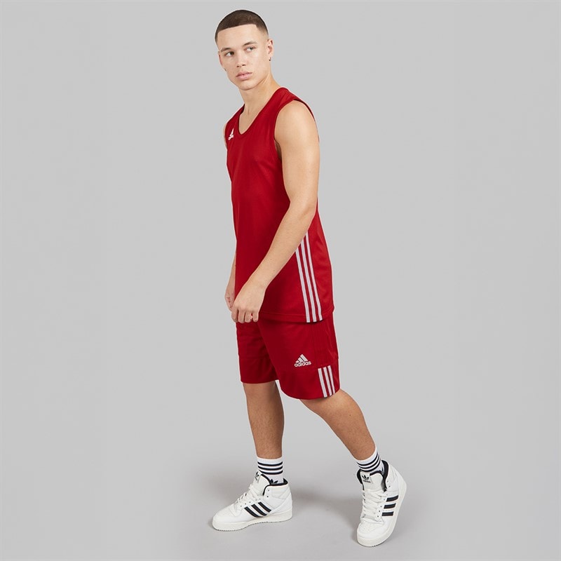 adidas Mens 3G Speed Reversible Basketball Jersey Power Red/White - Image 3