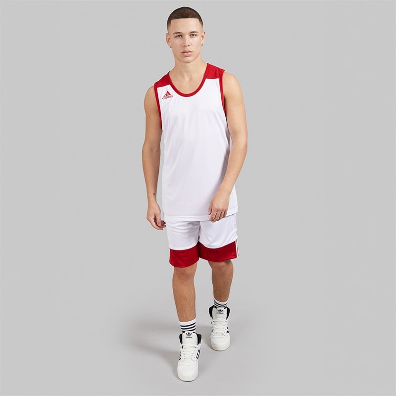 adidas Mens 3G Speed Reversible Basketball Jersey Power Red/White - Image 4