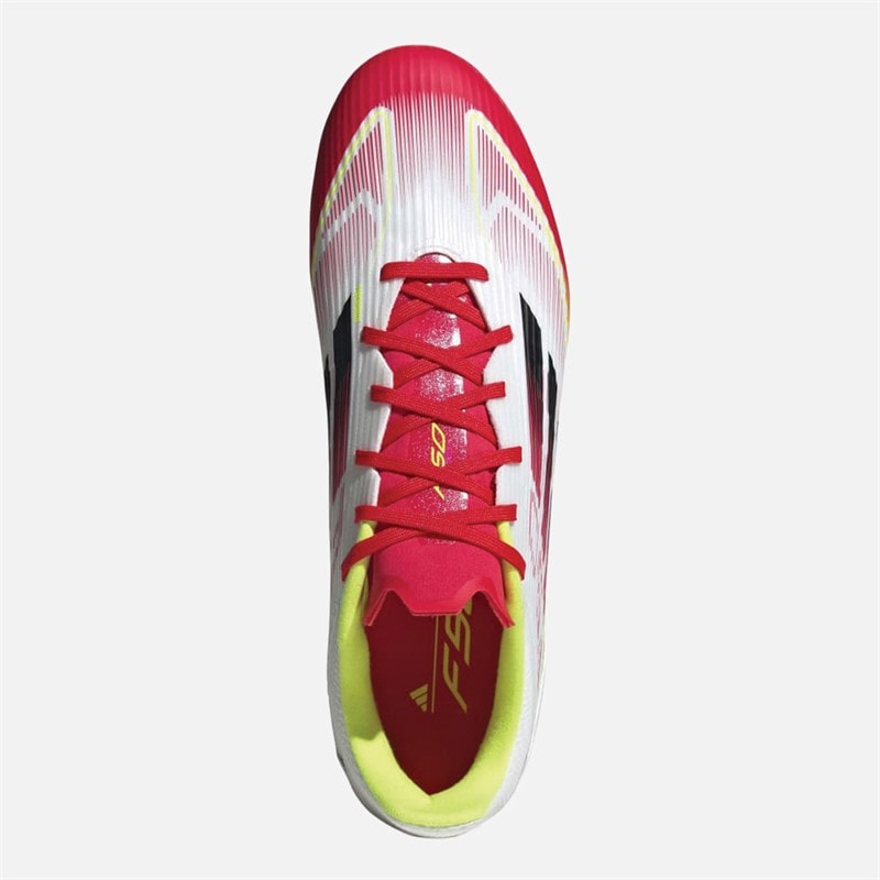 adidas Mens F50 League MG Multi Ground Football Boots Cloud White/Core Black/Solar Yellow - Image 4