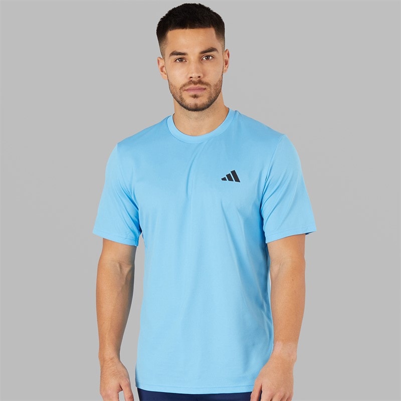 adidas Mens Train Essentials Base T-Shirt Semi Blue Burst/Black - Image 3