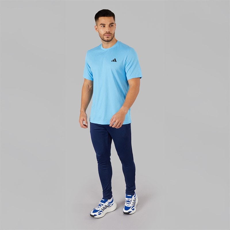 adidas Mens Train Essentials Base T-Shirt Semi Blue Burst/Black - Image 4
