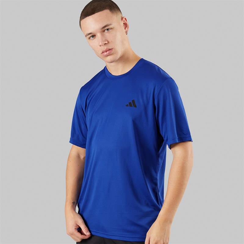 adidas Mens Train Essentials Base T-Shirt Semi Lucid Blue/Black - Image 1