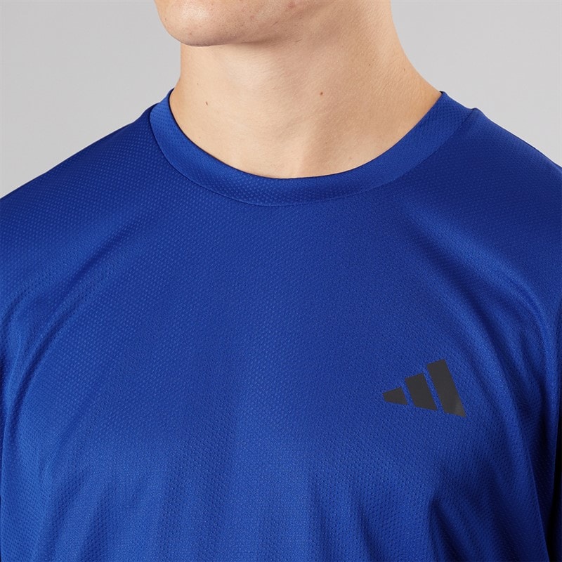 adidas Mens Train Essentials Base T-Shirt Semi Lucid Blue/Black - Image 3