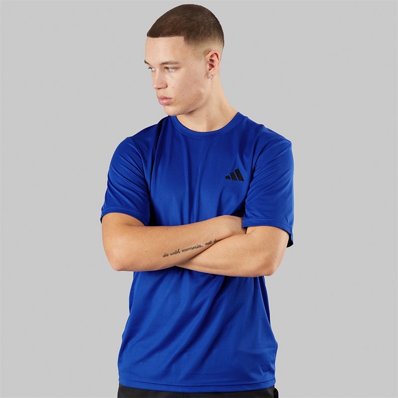 adidas Mens Train Essentials Base T-Shirt Semi Lucid Blue/Black - Image 5