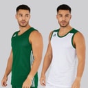 adidas Mens 3G Speed Reversible Basketball Jersey Dark Green/White