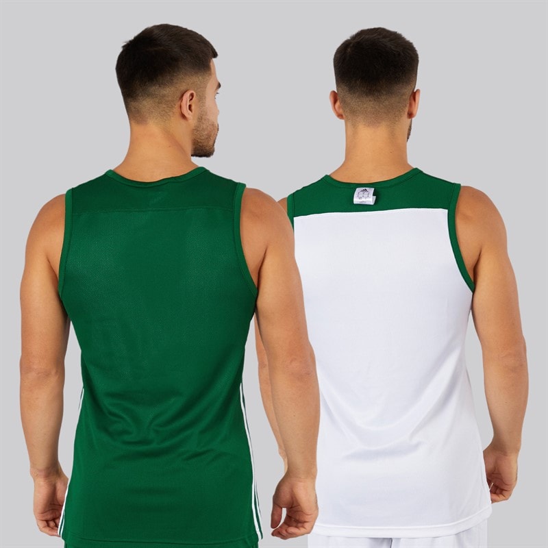 adidas Mens 3G Speed Reversible Basketball Jersey Dark Green/White - Image 2