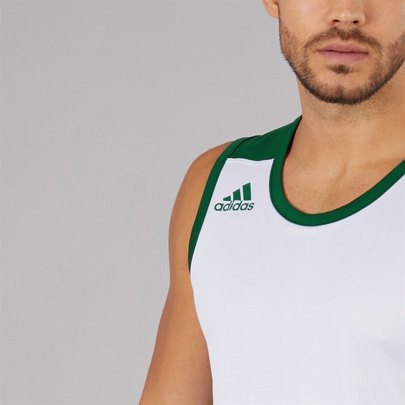 adidas Mens 3G Speed Reversible Basketball Jersey Dark Green/White - Image 3