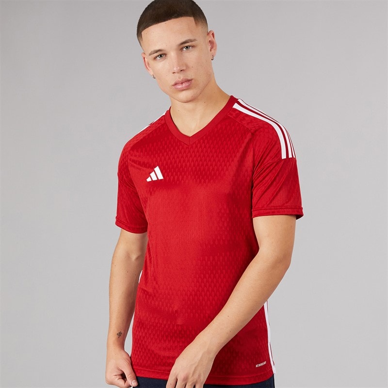 adidas Mens Tiro 23 Competition Jersey Team Power Red 2/White - Image 1