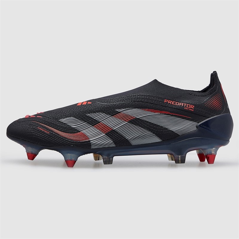 adidas Mens Predator Elite LL Laceless Stealth Victory Pack SG Soft Ground Football Boots Core Black/Grey Four/Lucid Red - Image 2