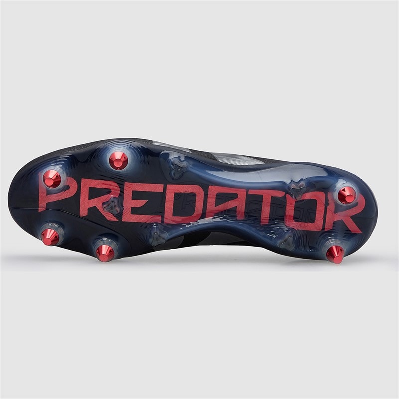 adidas Mens Predator Elite LL Laceless Stealth Victory Pack SG Soft Ground Football Boots Core Black/Grey Four/Lucid Red - Image 3