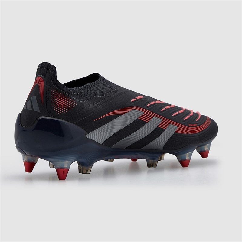 adidas Mens Predator Elite LL Laceless Stealth Victory Pack SG Soft Ground Football Boots Core Black/Grey Four/Lucid Red - Image 5