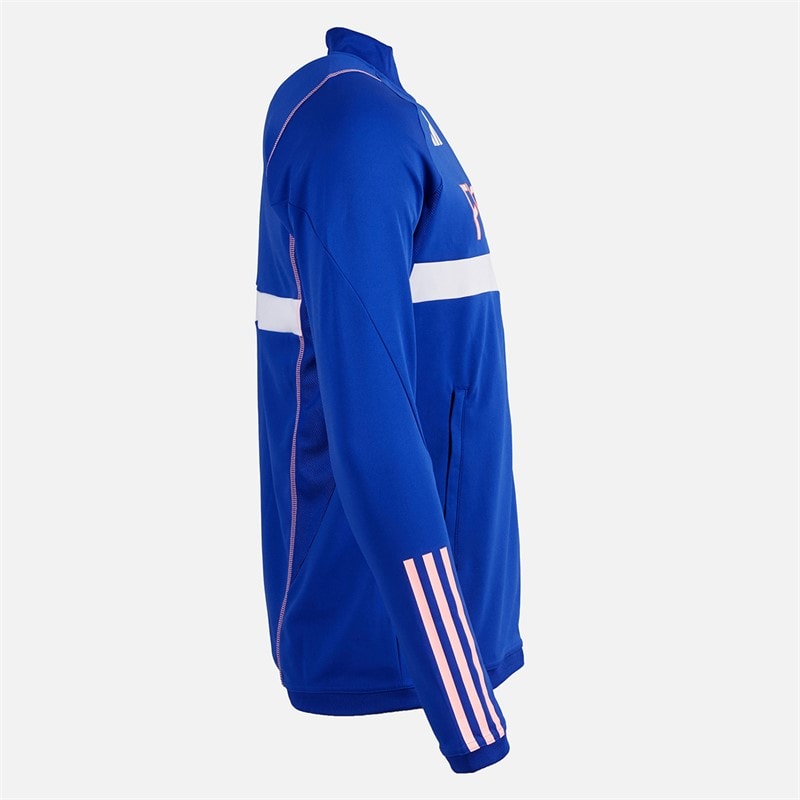 adidas Mens FFR Team France Track Jacket Semi Lucid Blue - Image 4
