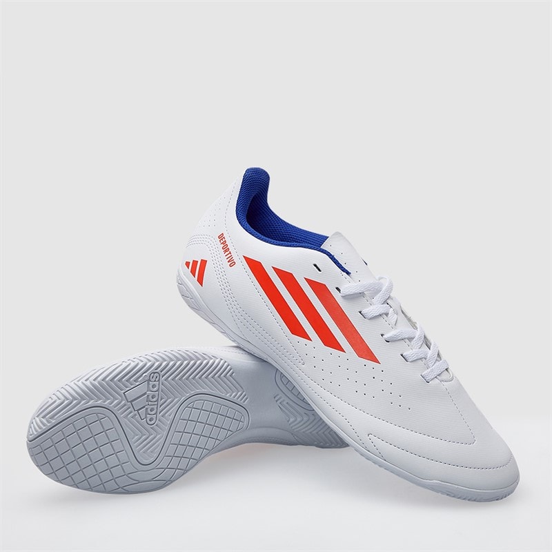 adidas Mens Deportivo III In Indoor Football Boots Cloud White/Solar Red/Lucid Blue - Image 1