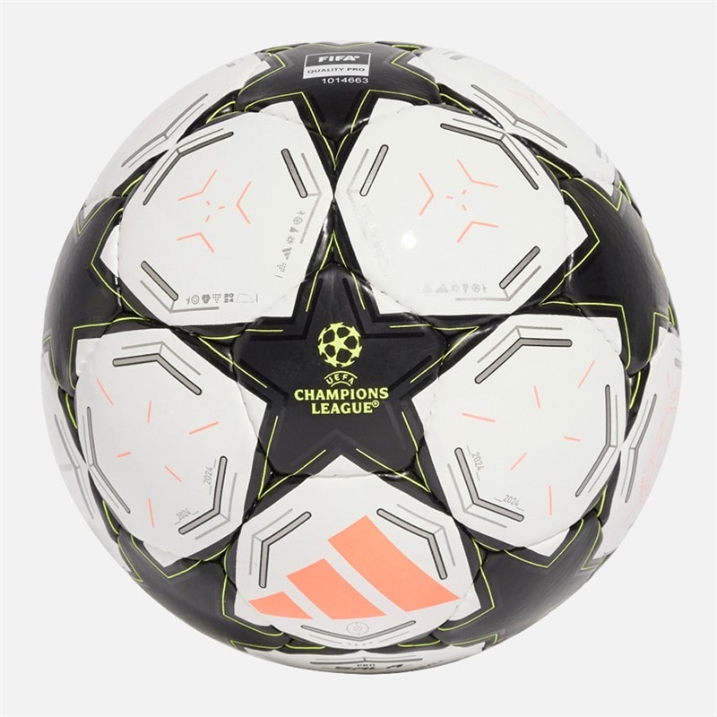 adidas UEFA Champions League 24/25 Pro Sala Match Futsal (FIFA Quality Pro Certified) White/Black/Platinum Metallic/Team Solar Yellow