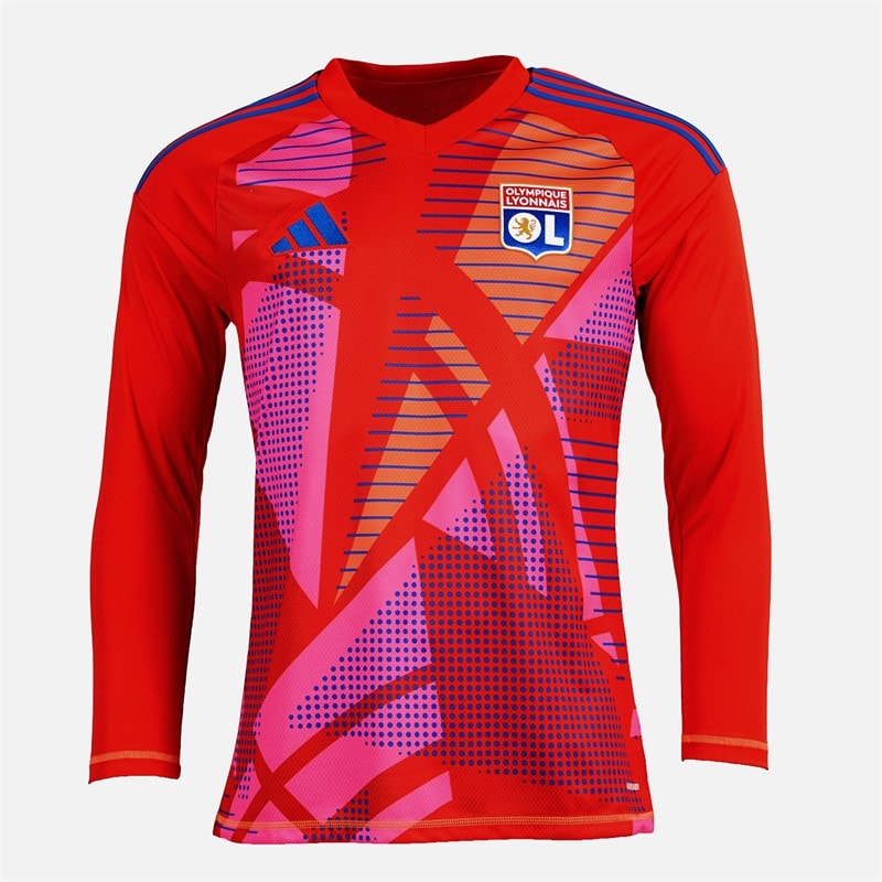 adidas Mens OL Olympique Lyon 24/25 Long Sleeve Goalkeeper Jersey Red - Image 1