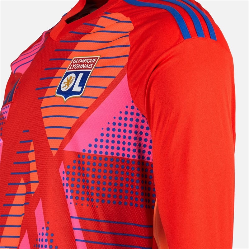adidas Mens OL Olympique Lyon 24/25 Long Sleeve Goalkeeper Jersey Red - Image 3