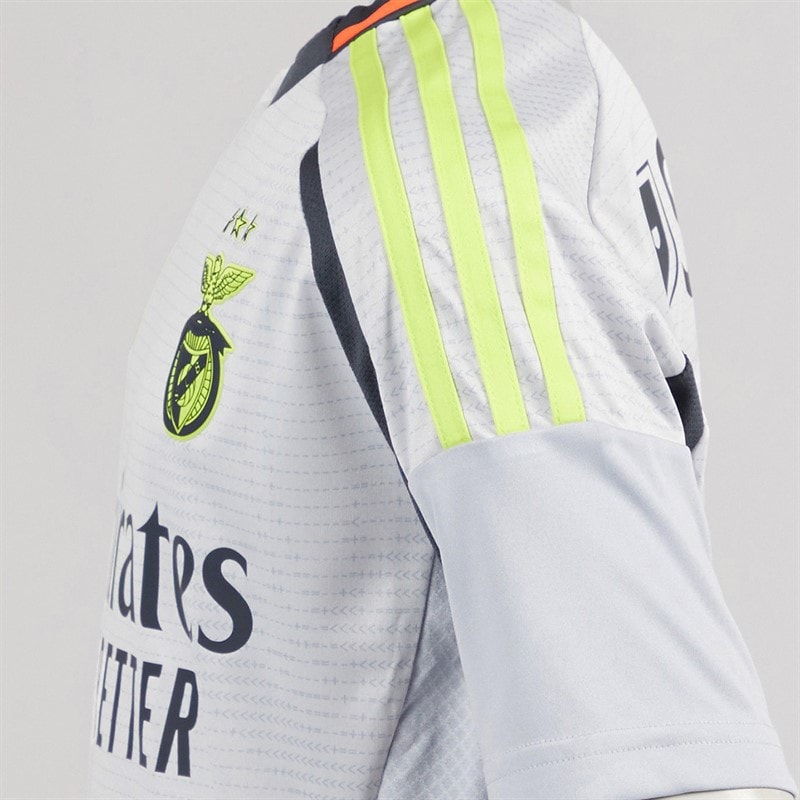 adidas Junior Boys SLB Benfica 24/25 Third Jersey Light Solid Grey - Image 3