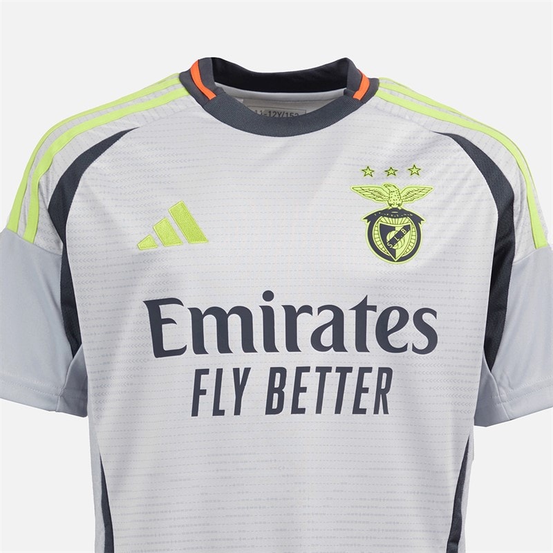 adidas Junior Boys SLB Benfica 24/25 Third Jersey Light Solid Grey - Image 4