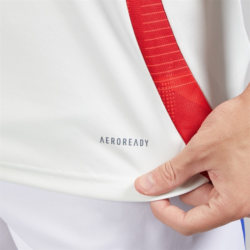 adidas Mens OL Olympique Lyon Training Jersey White Tint/Midnight Indigo/Bright Red - Image 5