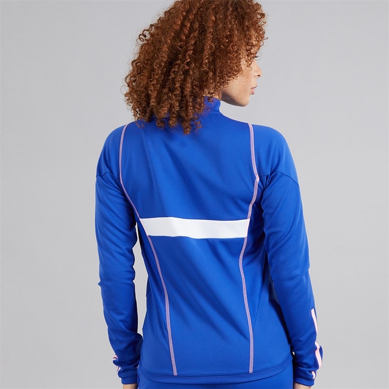 adidas Womens FFR Team France Track Jacket Semi Lucid Blue - Image 2