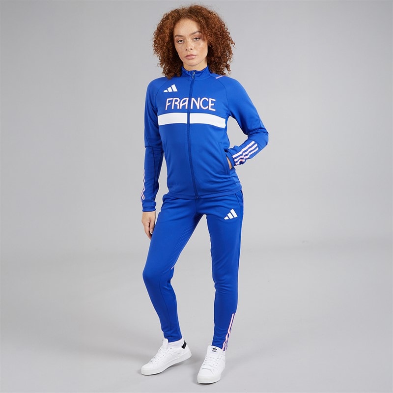 adidas Womens FFR Team France Track Jacket Semi Lucid Blue - Image 4