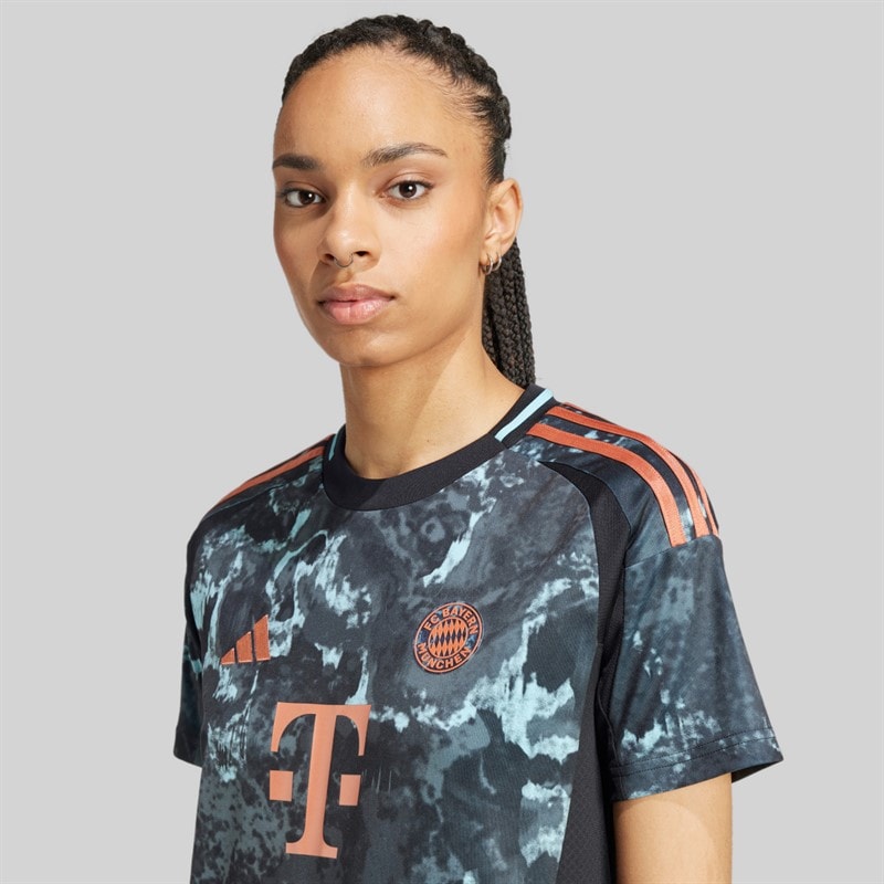 adidas Womens FCB FC Bayern Muenchen 24/25 Away Jersey Black - Image 4