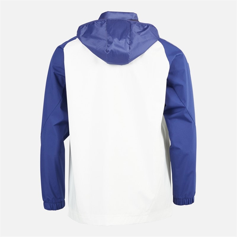 adidas Mens OL Olympique Lyon All Weather Jacket White Tint/Midnight Indigo/Bright Red - Image 2