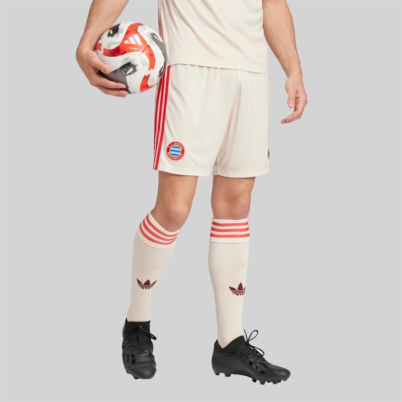 adidas Mens FCB FC Bayern Muenchen 24/25 Third Shorts Linen - Image 4