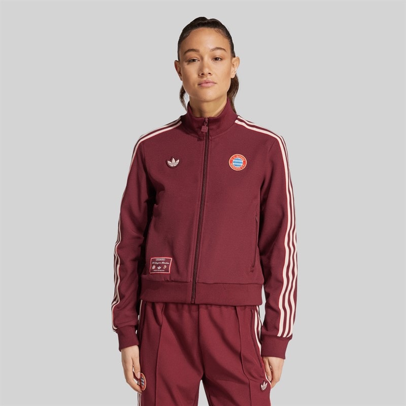 adidas Womens FCB FC Bayern Muenchen Icon Track Top Shadow Red - Image 2
