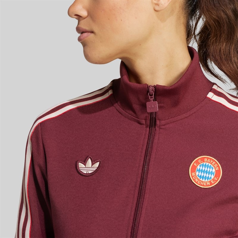adidas Womens FCB FC Bayern Muenchen Icon Track Top Shadow Red - Image 4