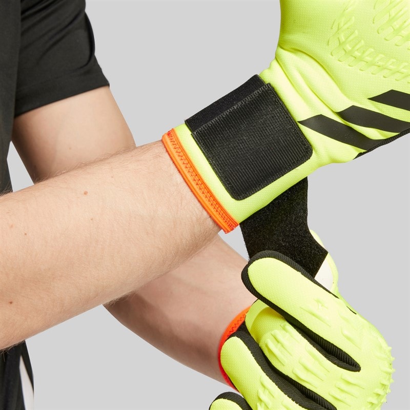 adidas Mens Predator League Goalkeeper Gloves Solar Yellow/Black/Solar Red - Image 2