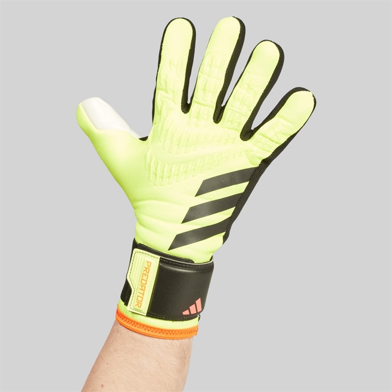 adidas Mens Predator League Goalkeeper Gloves Solar Yellow/Black/Solar Red - Image 3