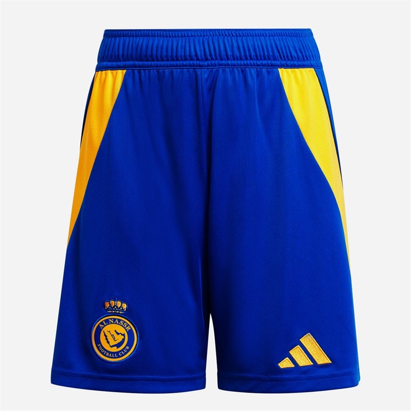 adidas Junior Boys ANFC Al-Nassr 24/25 Home Shorts Team Royal Blue/Impact Yellow - Image 1
