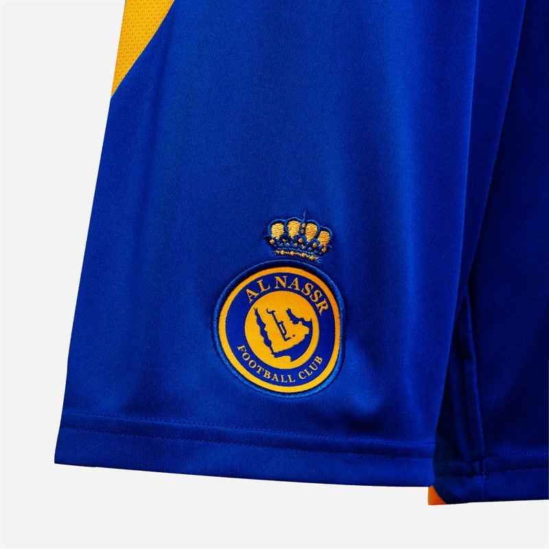 adidas Junior Boys ANFC Al-Nassr 24/25 Home Shorts Team Royal Blue/Impact Yellow - Image 4