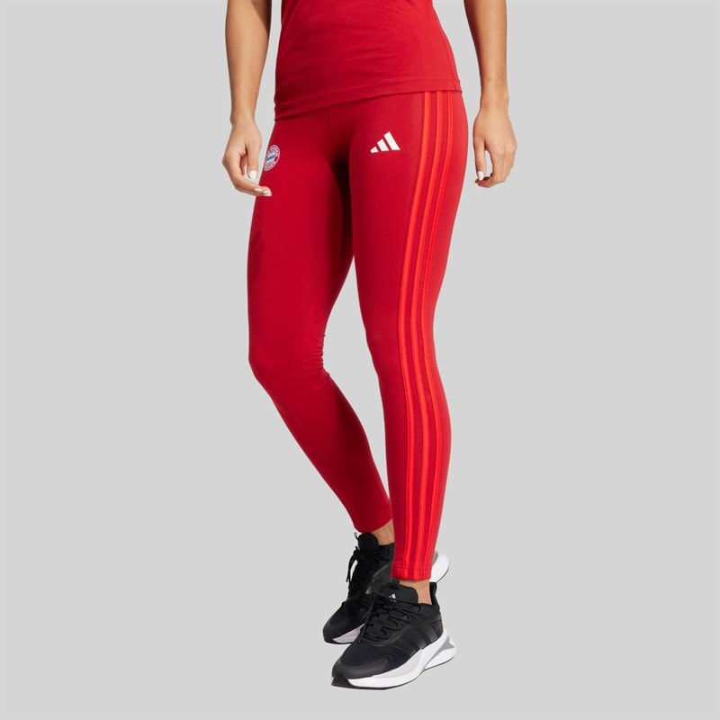 adidas Womens FCB FC Bayern Muenchen Leggings Team Power Red 2 - Image 2