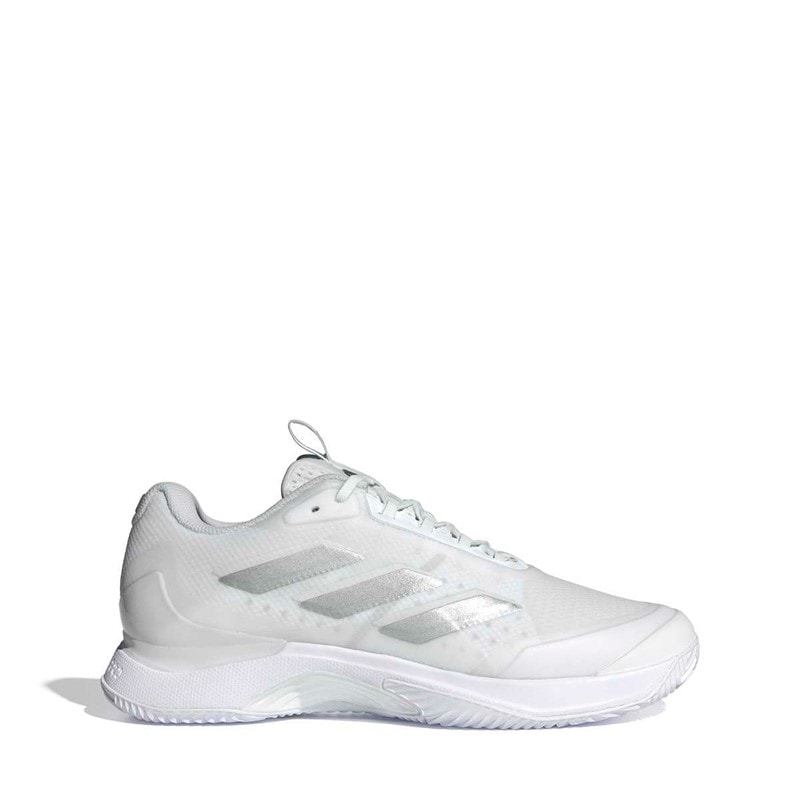 adidas Womens Avacourt 2 Clay Tennis Shoes Cloud White/Silver Metallic/White