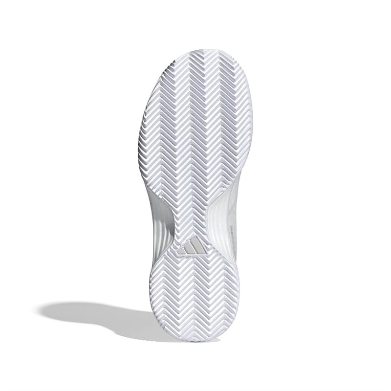 adidas Womens Avacourt 2 Clay Tennis Shoes Cloud White/Silver Metallic/White - Image 2