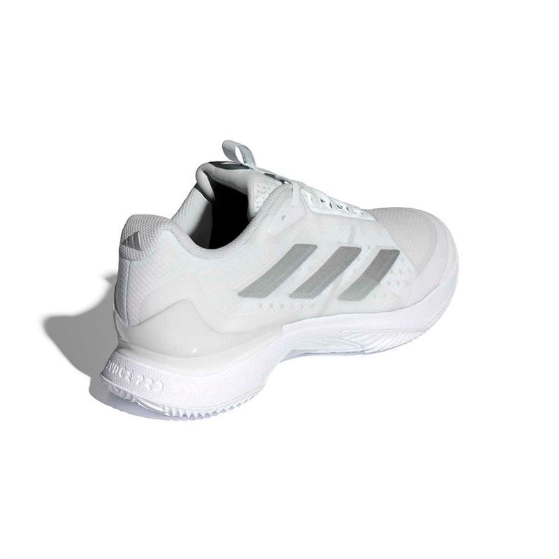 adidas Womens Avacourt 2 Clay Tennis Shoes Cloud White/Silver Metallic/White - Image 3