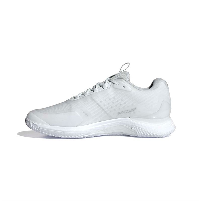 adidas Womens Avacourt 2 Clay Tennis Shoes Cloud White/Silver Metallic/White - Image 5